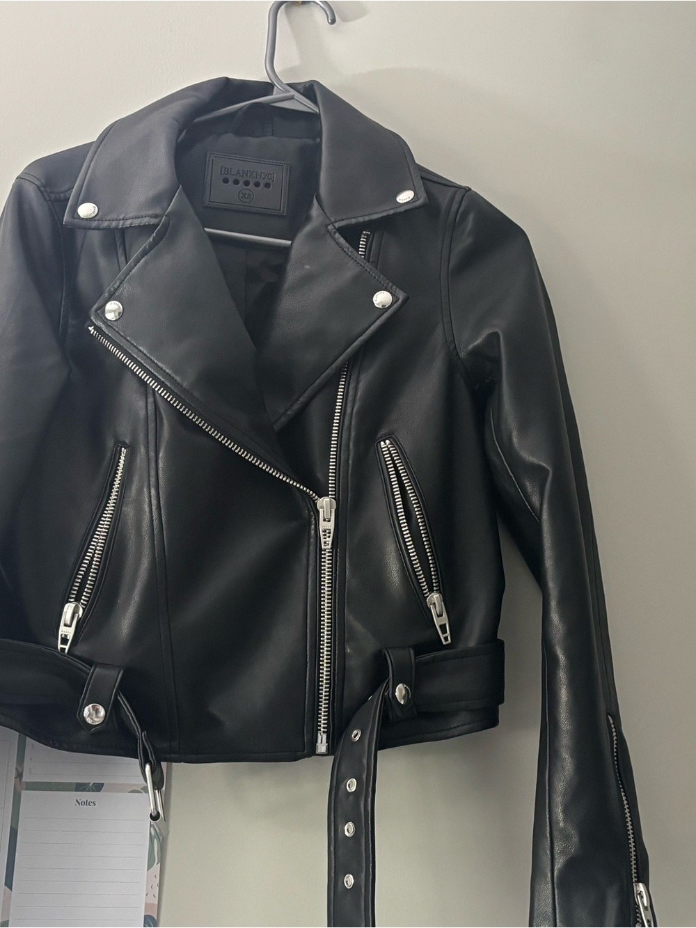 Blank NYC Black Faux Leather Moto Biker Jacket